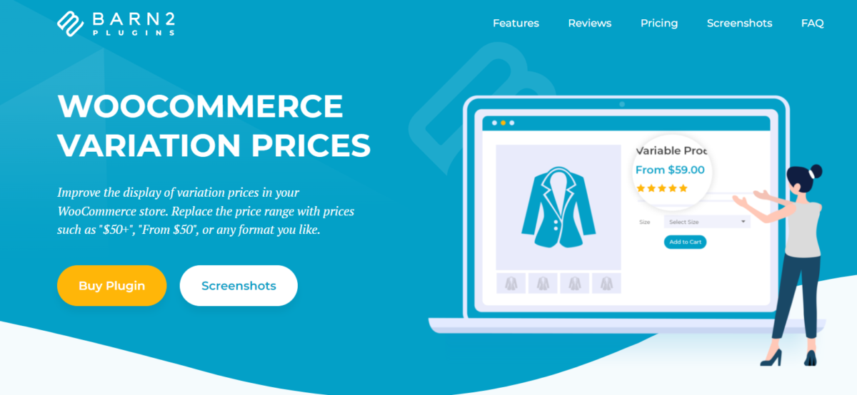 WooCommerce Variation Prices v1.2.3 [Barn2Media]